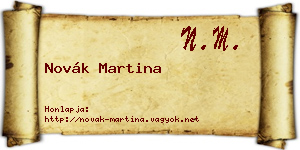 Novák Martina névjegykártya