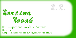 martina novak business card